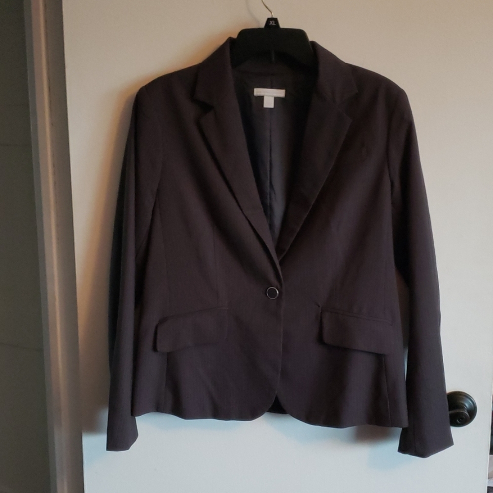 Grey pin stripe business jacket